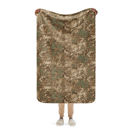 Flecktarn Bundeswehr Desert CAMO Sherpa Blanket - 37″×57″