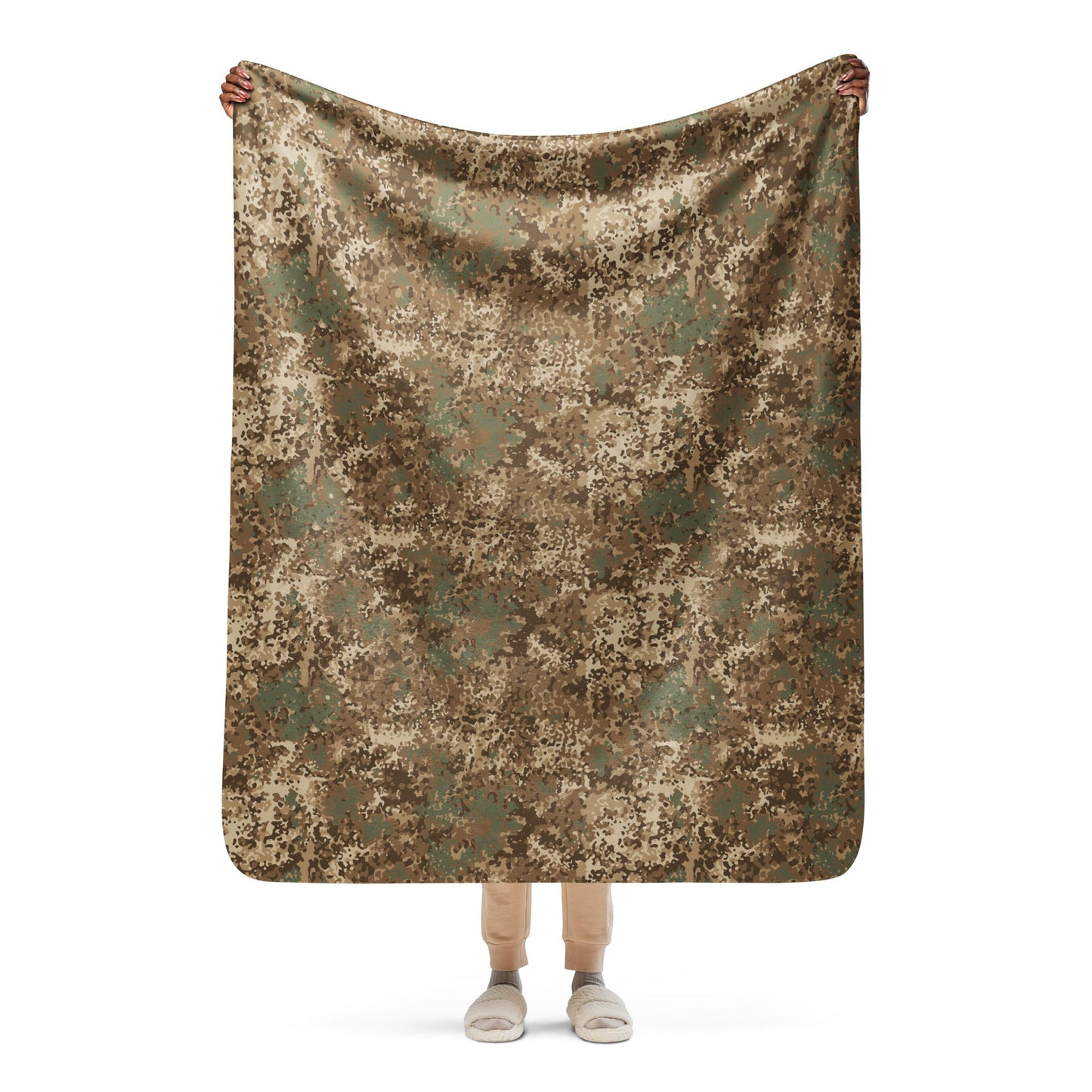 German Flecktarn Desert CAMO Sherpa Blanket - 50″×60″