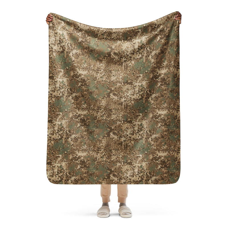 Flecktarn Bundeswehr Desert CAMO Sherpa Blanket - 50″×60″