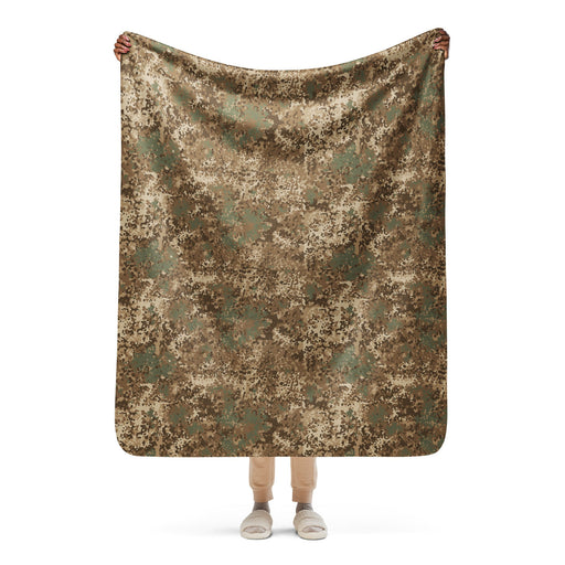 Flecktarn Bundeswehr Desert CAMO Sherpa Blanket - 50″×60″