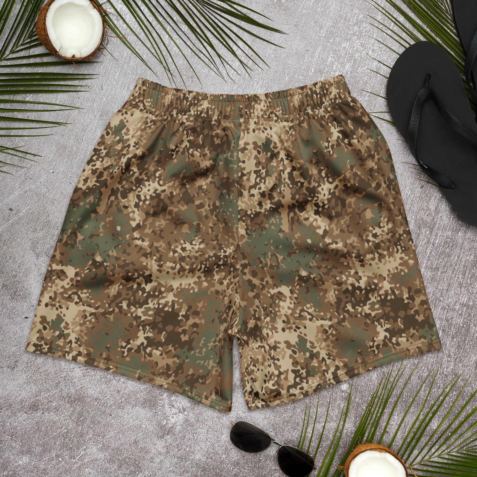 German Flecktarn Desert CAMO Unisex Athletic Long Shorts