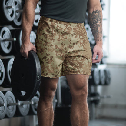 German Flecktarn Desert CAMO Unisex Athletic Long Shorts - 2XS