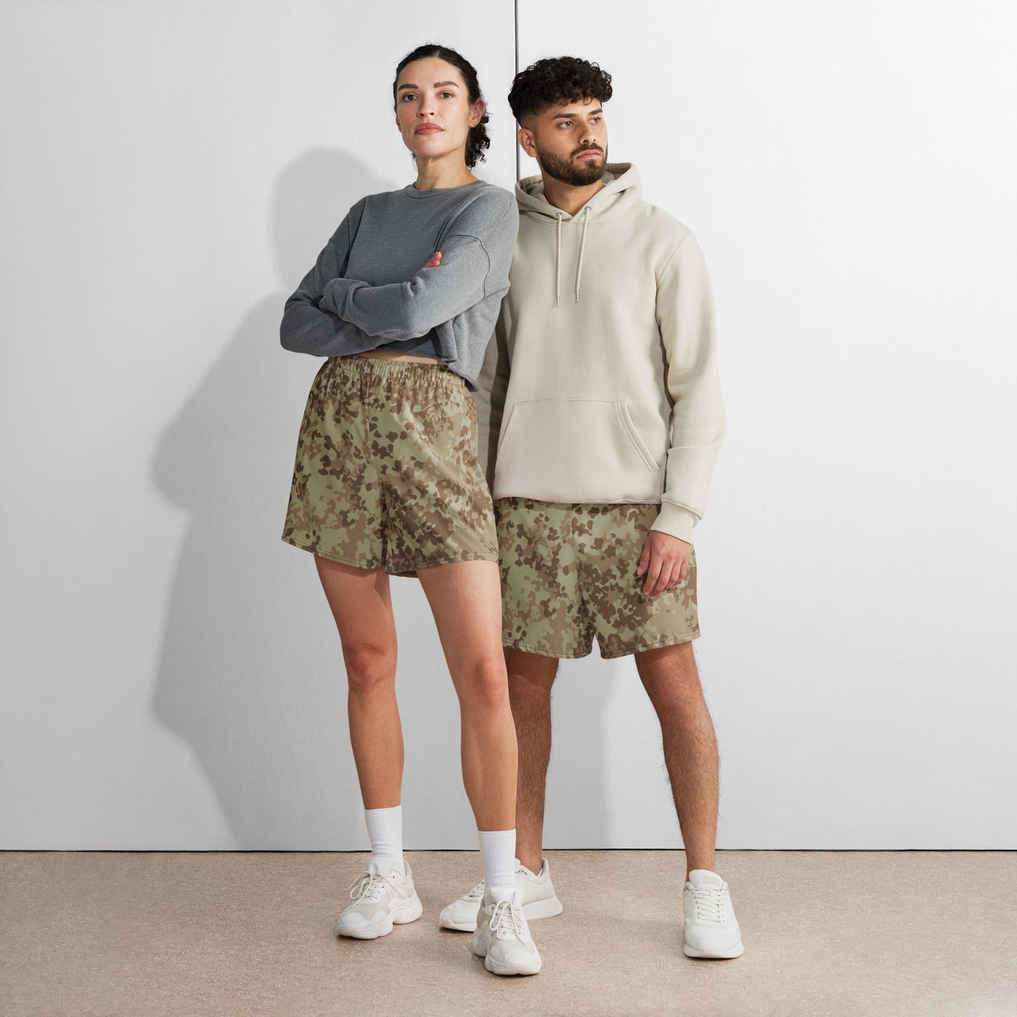 German Flecktarn Desert CAMO Unisex Athletic Long Shorts