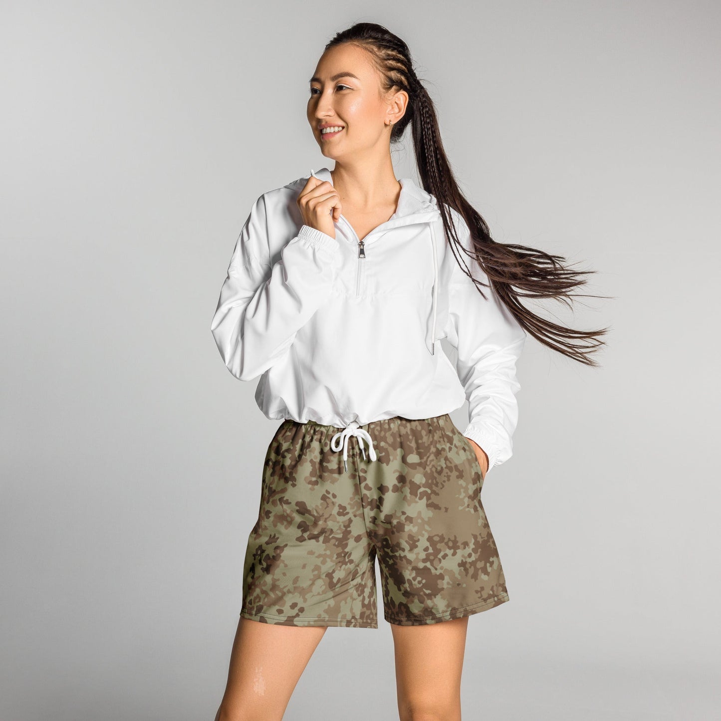 German Flecktarn Desert CAMO Unisex Athletic Long Shorts