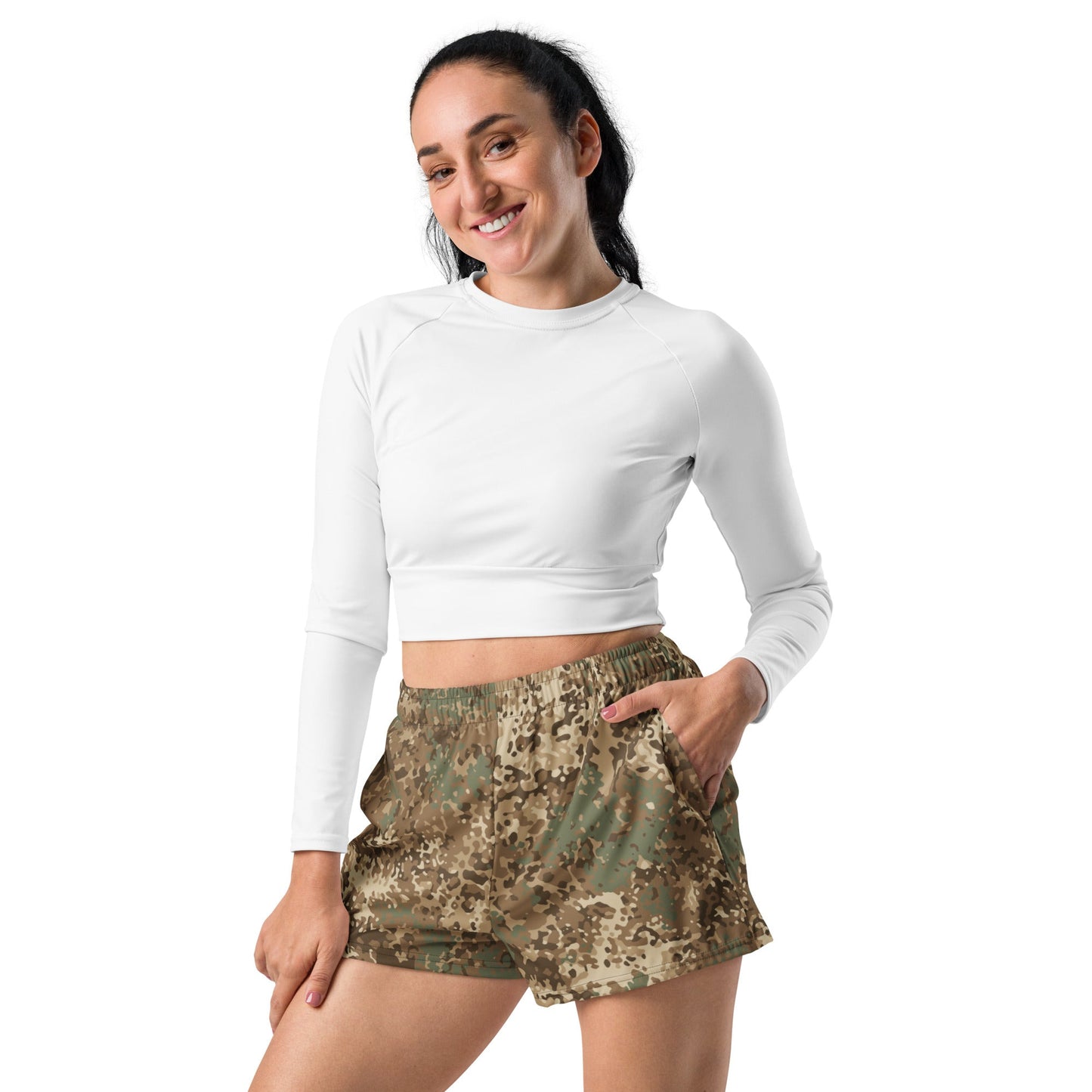 German Flecktarn Desert CAMO Unisex Athletic Shorts