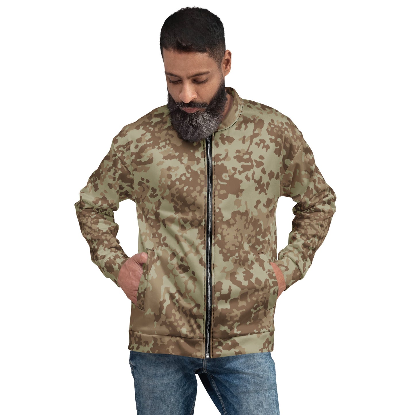 German Flecktarn Desert CAMO Unisex Bomber Jacket - XS - Jackets