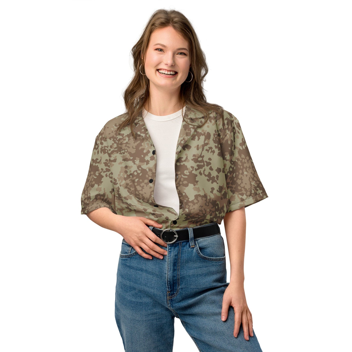 German Flecktarn Desert CAMO Unisex button shirt - Button Shirts