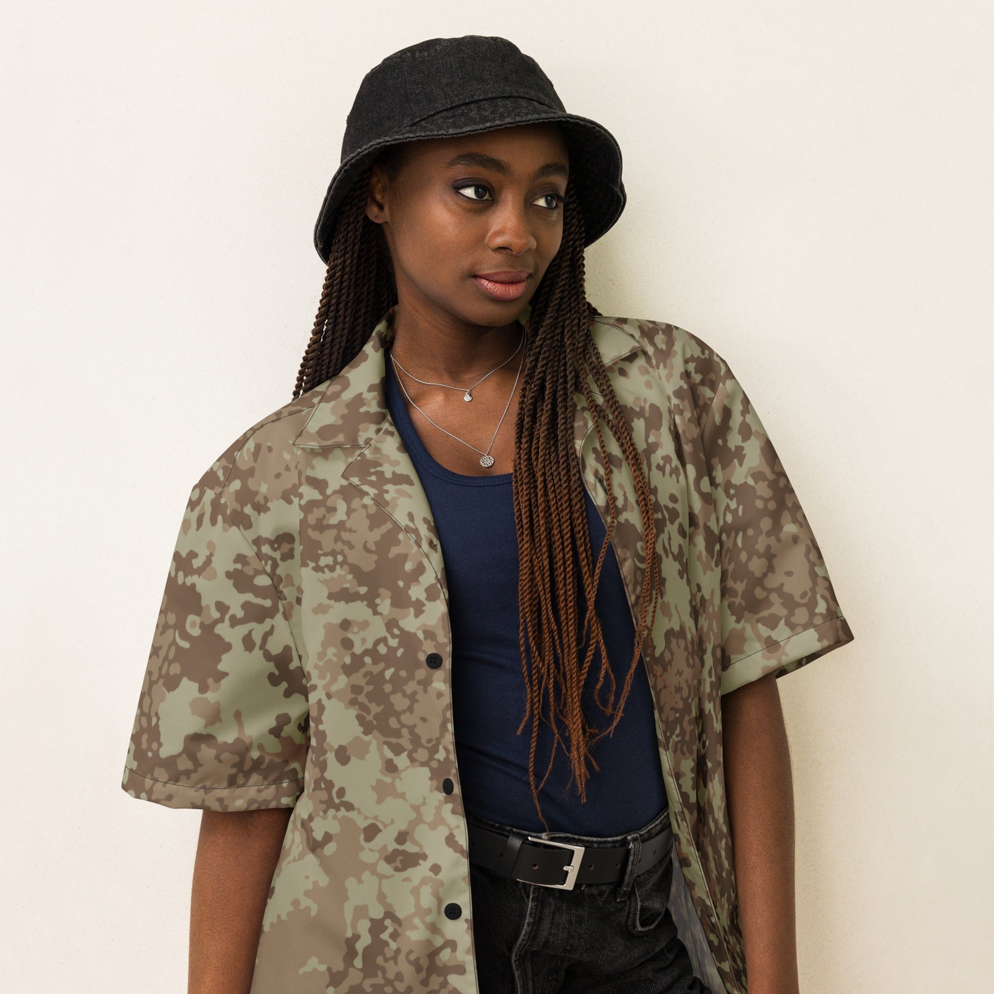 German Flecktarn Desert CAMO Unisex button shirt - Button Shirts