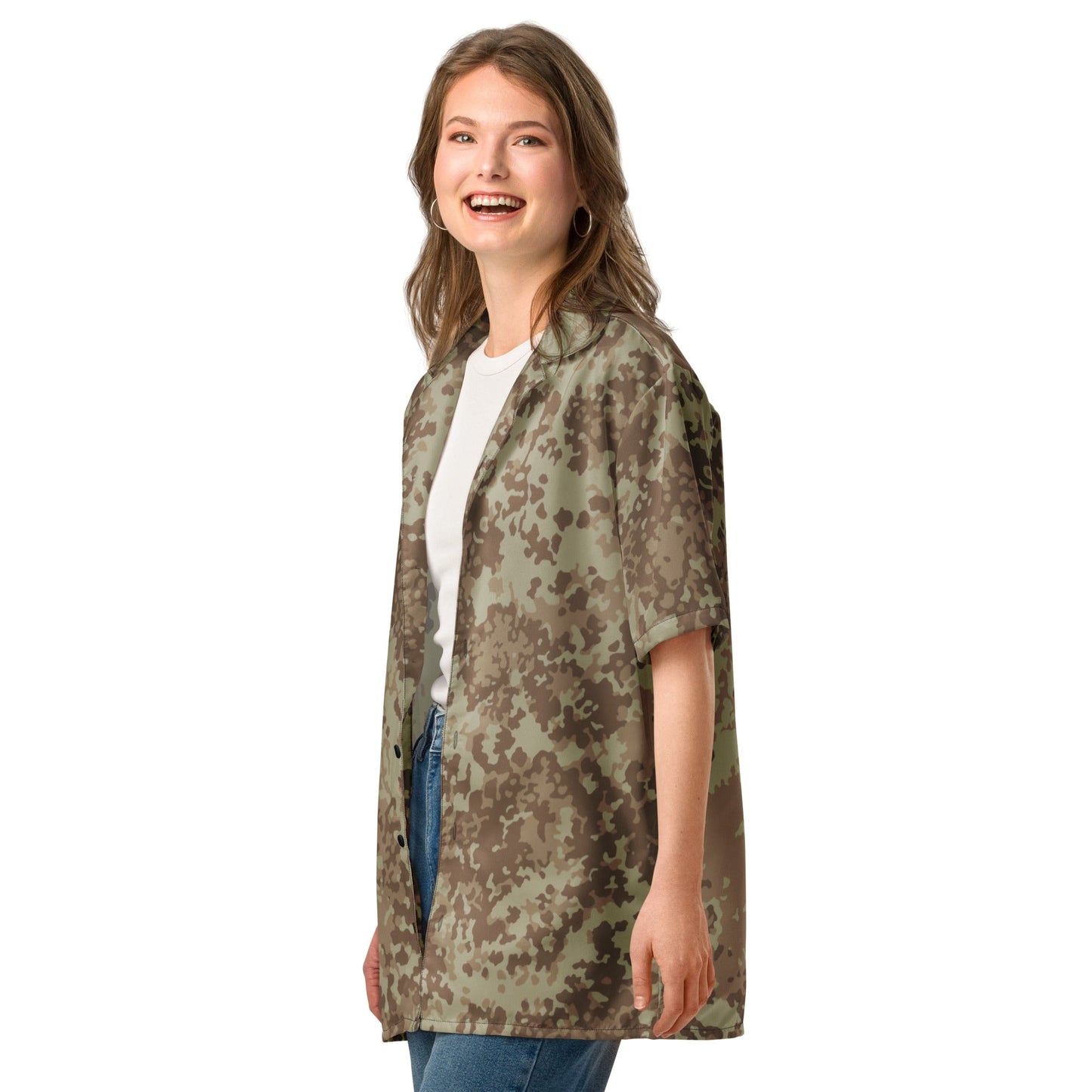 German Flecktarn Desert CAMO Unisex button shirt - Button Shirts
