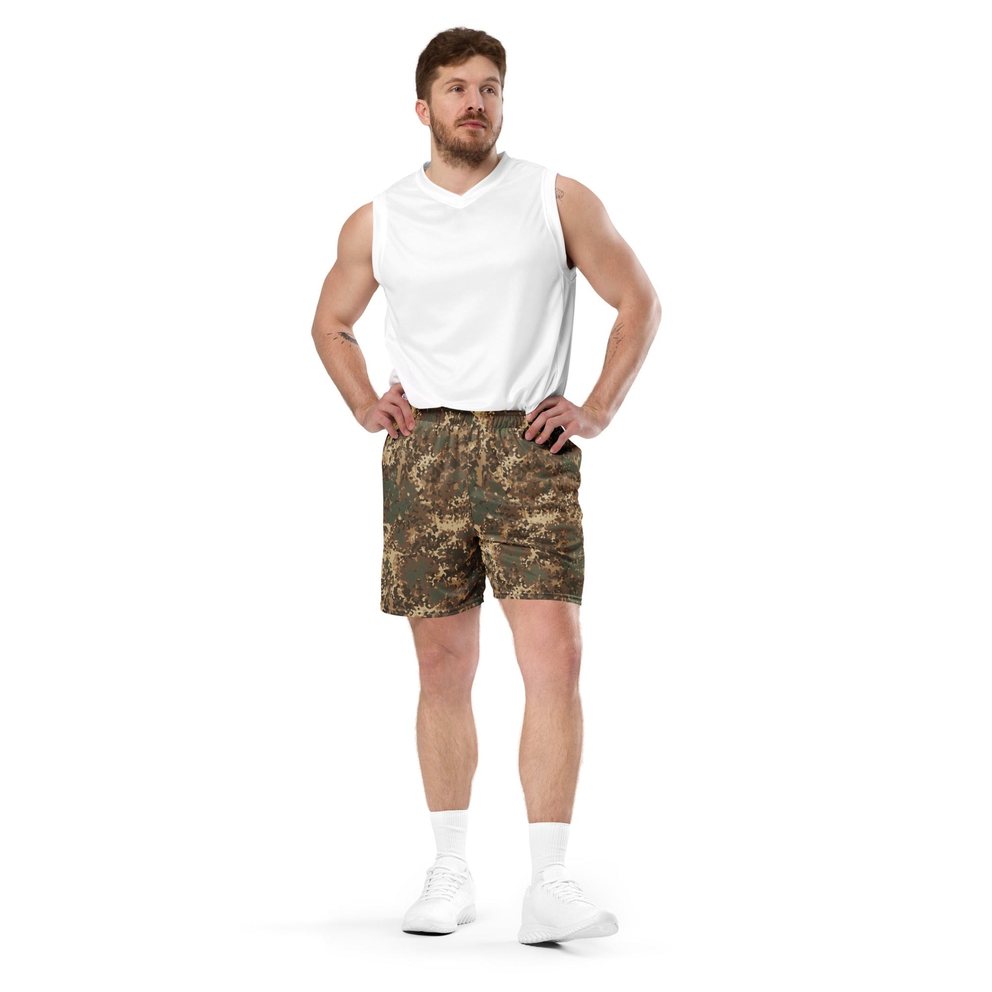 German Flecktarn Desert CAMO Unisex Mesh Shorts