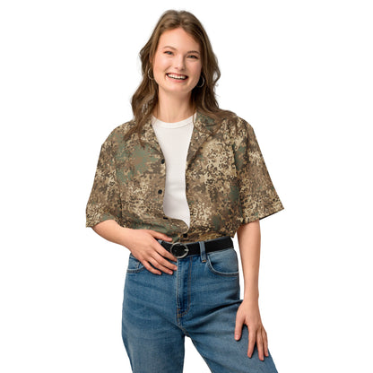 German Flecktarn Desert CAMO Unisex Short-Sleeve Button Shirt