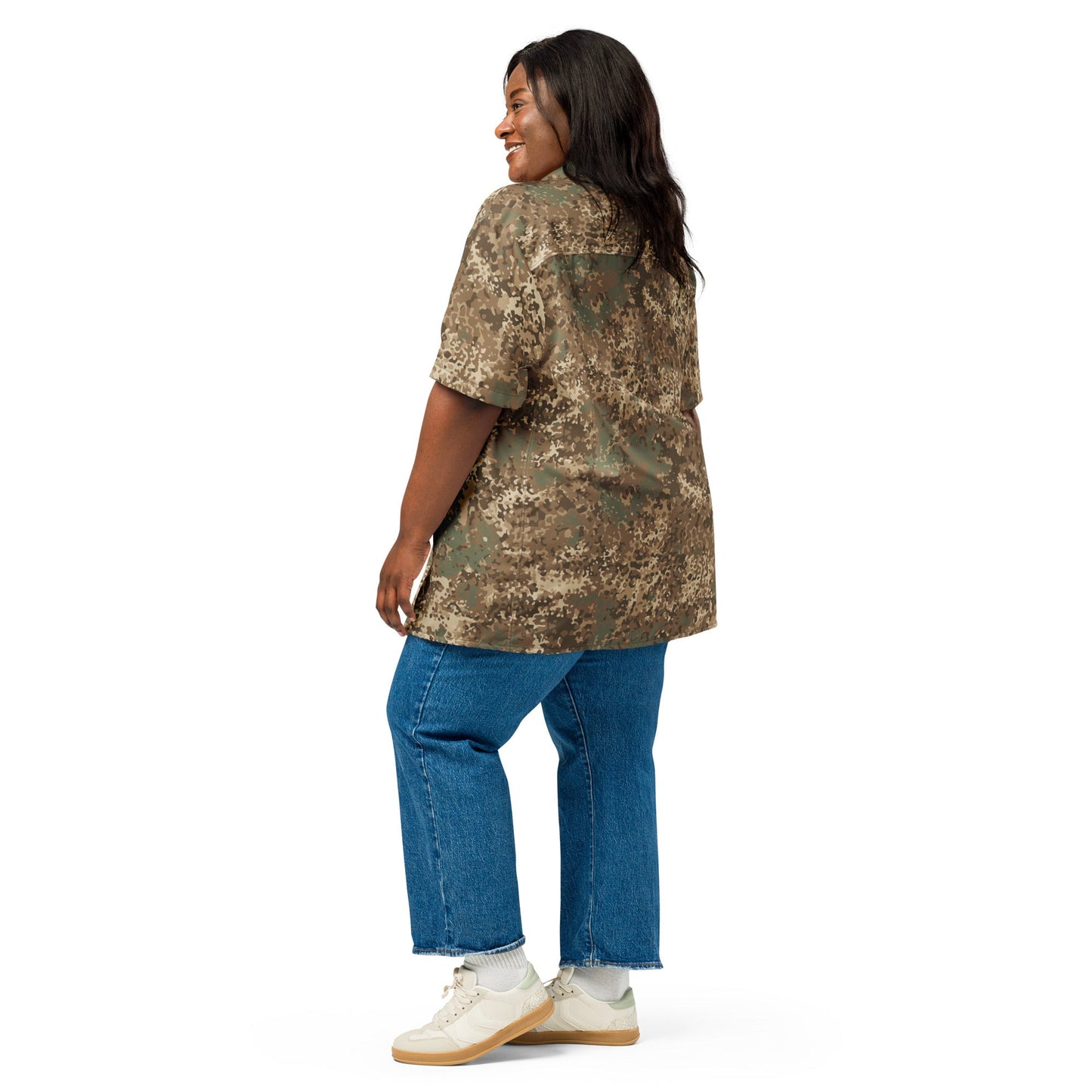 German Flecktarn Desert CAMO Unisex Short-Sleeve Button Shirt
