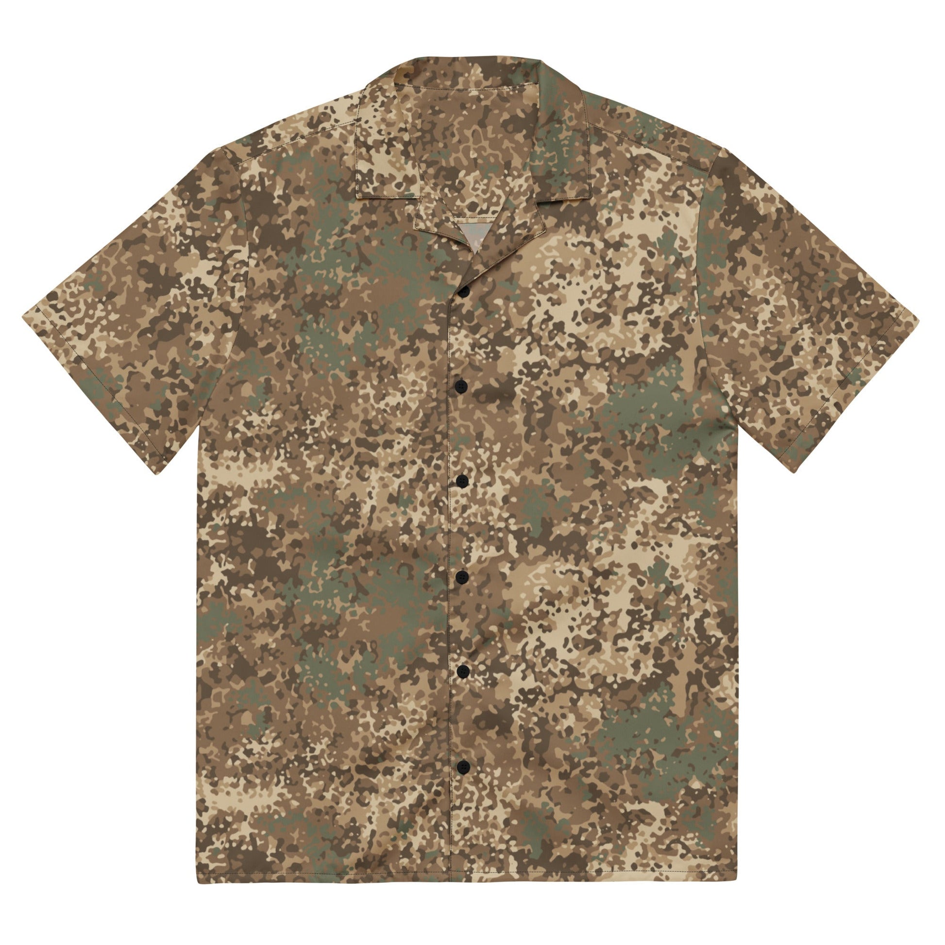 German Flecktarn Desert CAMO Unisex Short-Sleeve Button Shirt