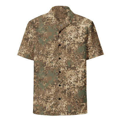 German Flecktarn Desert CAMO Unisex Short-Sleeve Button Shirt