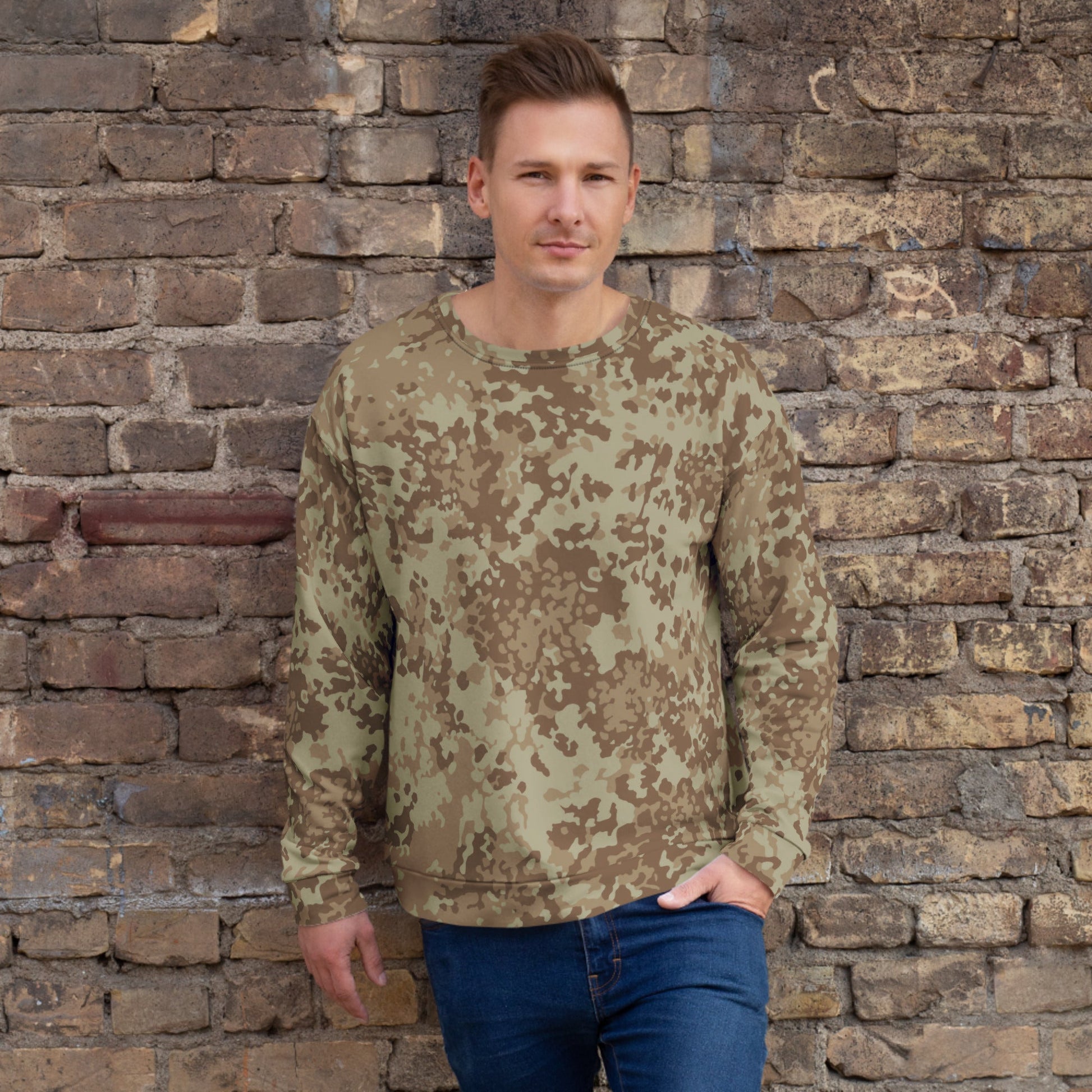 German Flecktarn Desert CAMO Unisex Sweatshirt - 2XS - Sweatshirts
