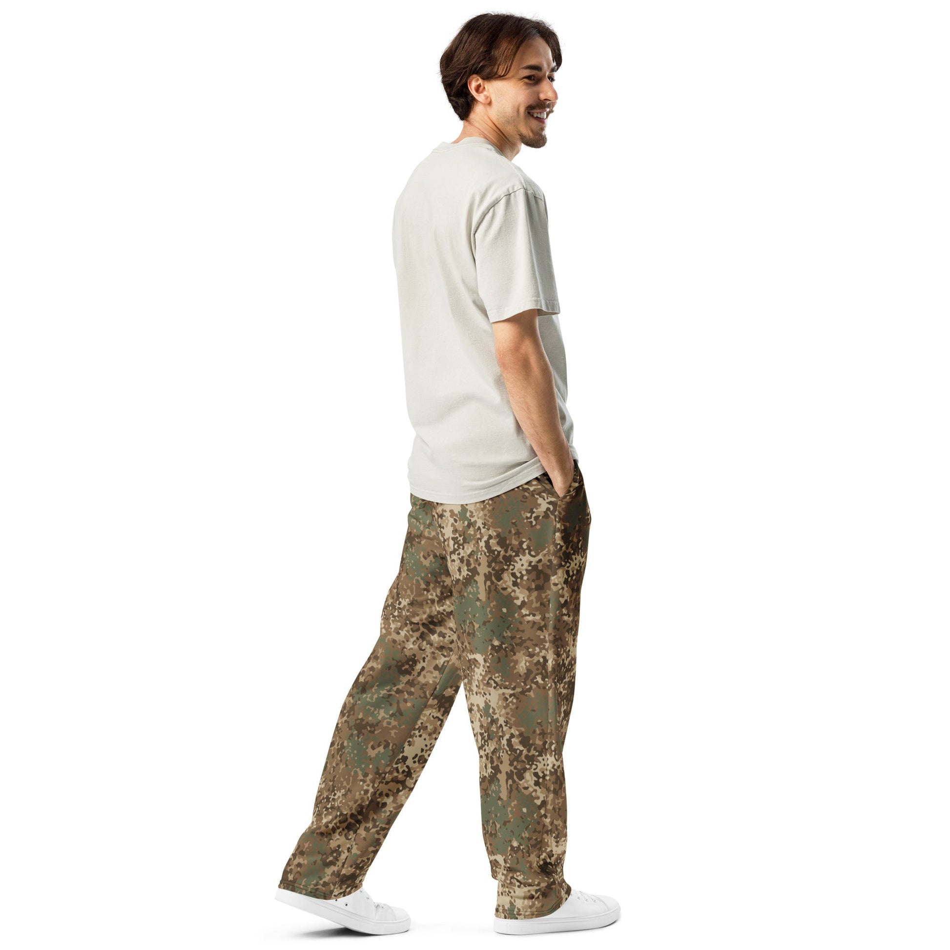 German Flecktarn Desert CAMO Unisex Wide-Leg Joggers
