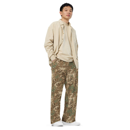 German Flecktarn Desert CAMO Unisex Wide-Leg Leisure Pants
