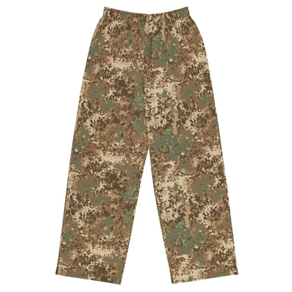 German Flecktarn Desert CAMO Unisex Wide-Leg Leisure Pants - 2XS