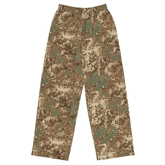 German Flecktarn Desert CAMO Unisex Wide-Leg Leisure Pants - 2XS