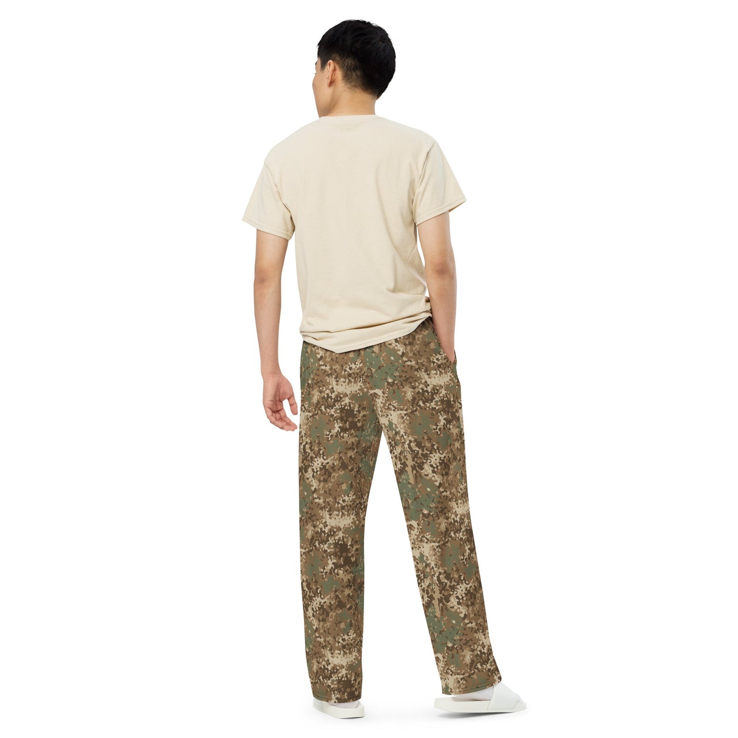 German Flecktarn Desert CAMO Unisex Wide-Leg Leisure Pants