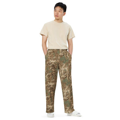 German Flecktarn Desert CAMO Unisex Wide-Leg Leisure Pants