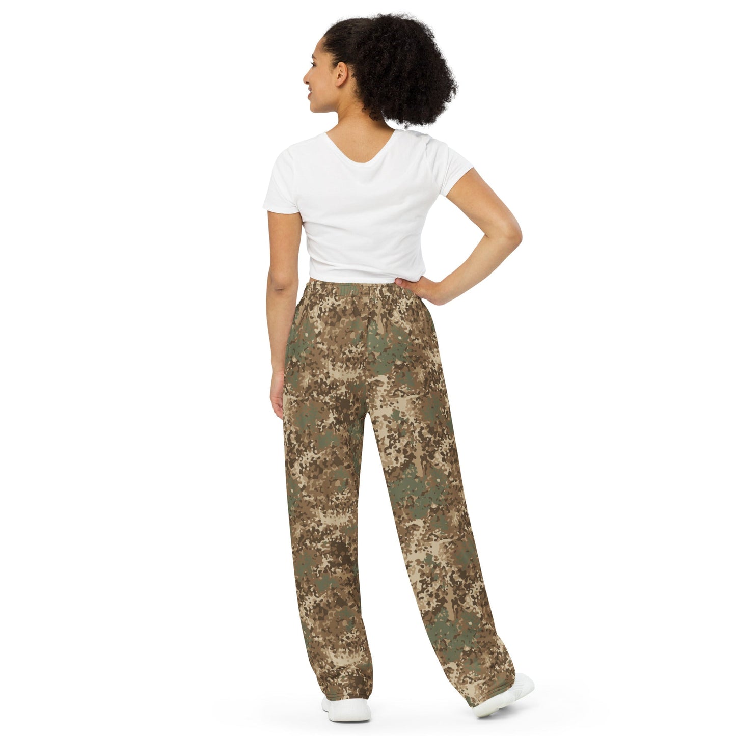 German Flecktarn Desert CAMO Unisex Wide-Leg Leisure Pants