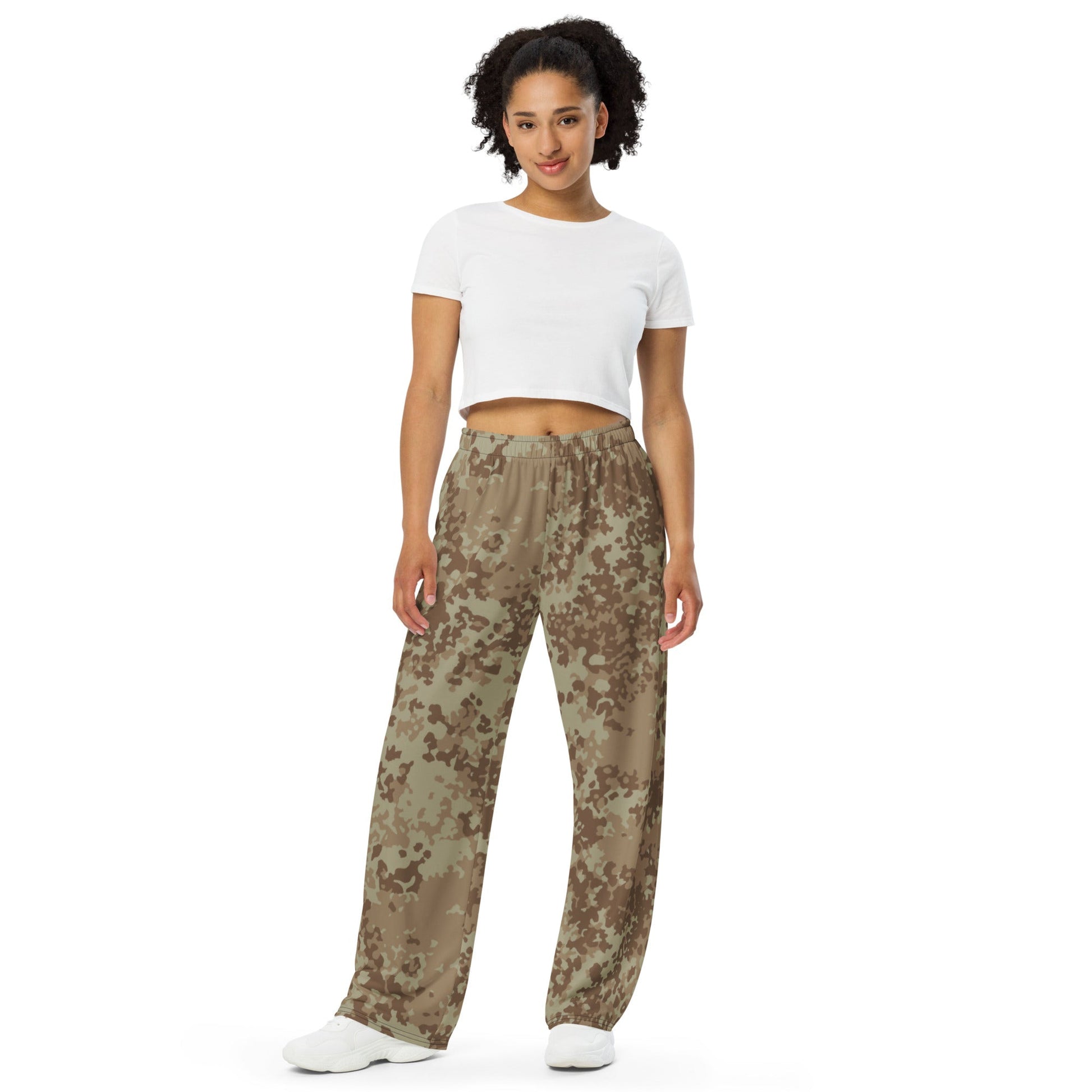 German Flecktarn Desert CAMO unisex wide-leg pants - Wide-leg Pants