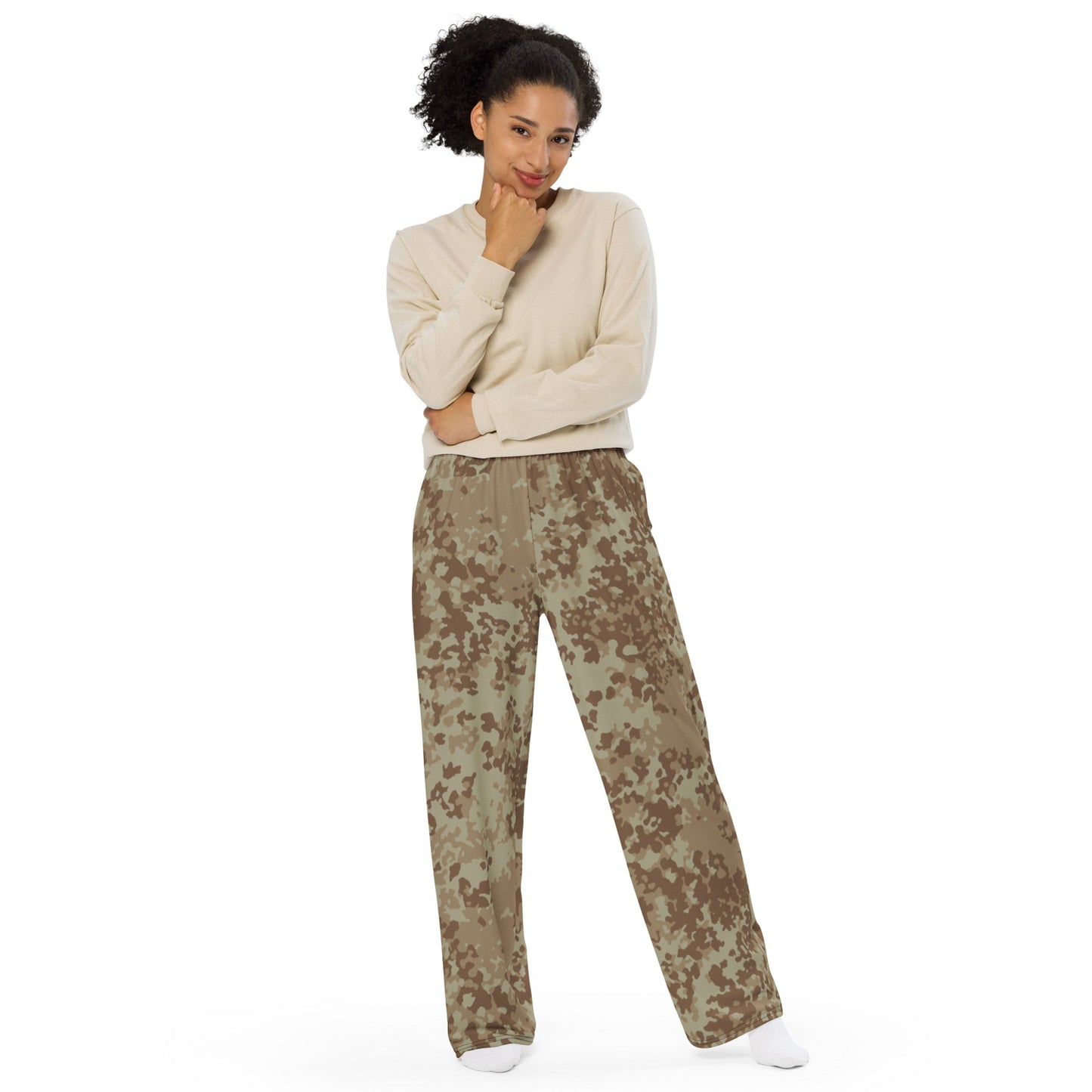 German Flecktarn Desert CAMO unisex wide-leg pants - Wide-leg Pants