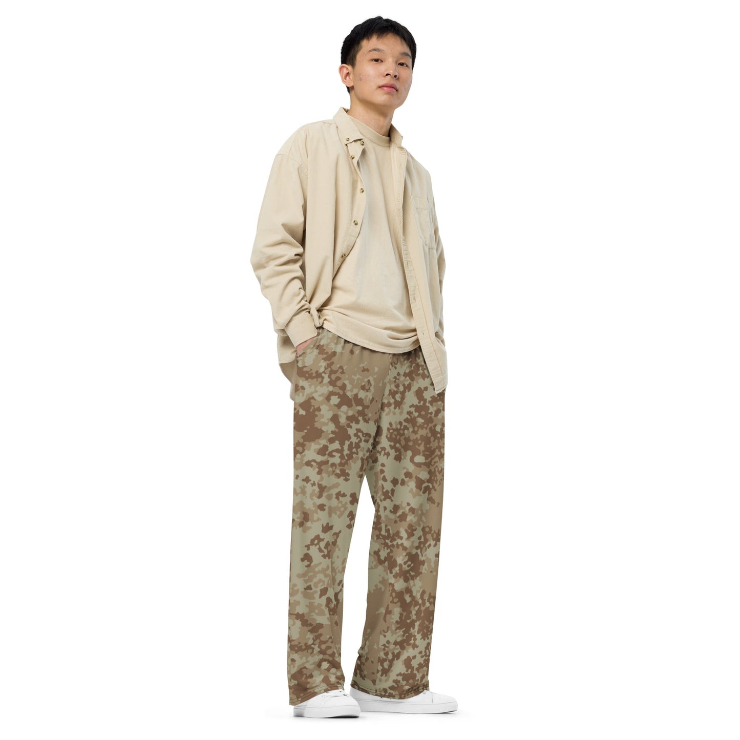 German Flecktarn Desert CAMO unisex wide-leg pants - Wide-leg Pants