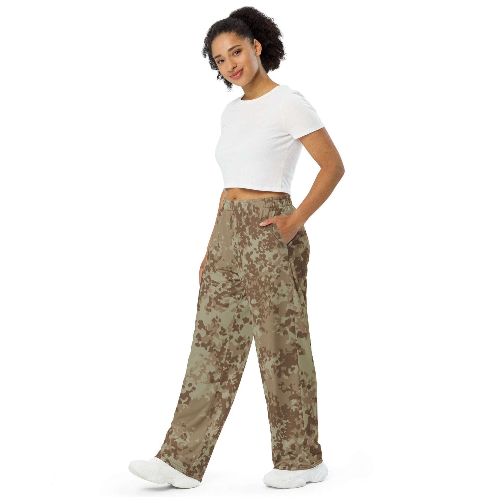 German Flecktarn Desert CAMO unisex wide-leg pants - Wide-leg Pants