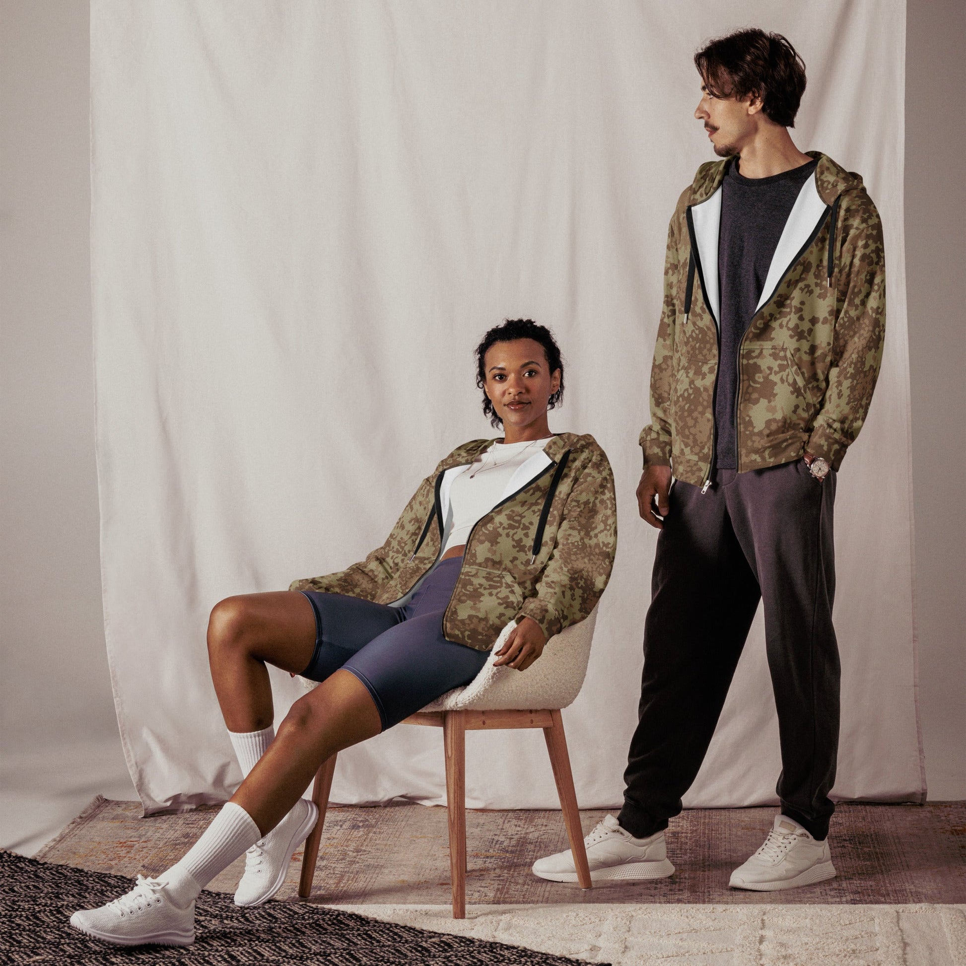 German Flecktarn Desert CAMO Unisex zip hoodie - Zip Hoodies