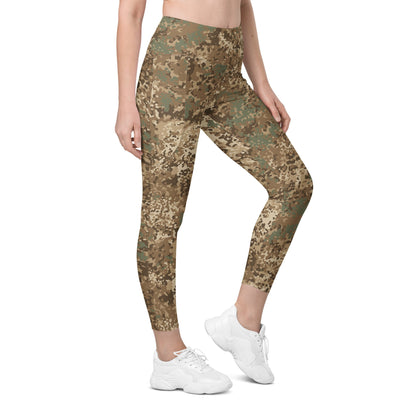 German Flecktarn Desert CAMO Womens Leggings with Pockets - 2XS