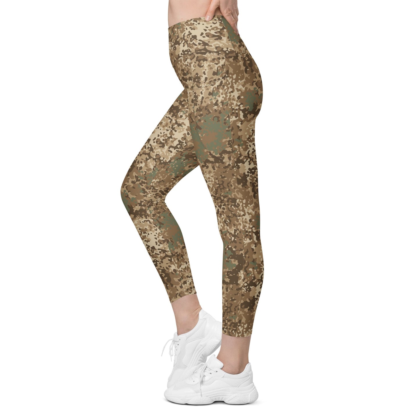 German Flecktarn Desert CAMO Womens Leggings with Pockets
