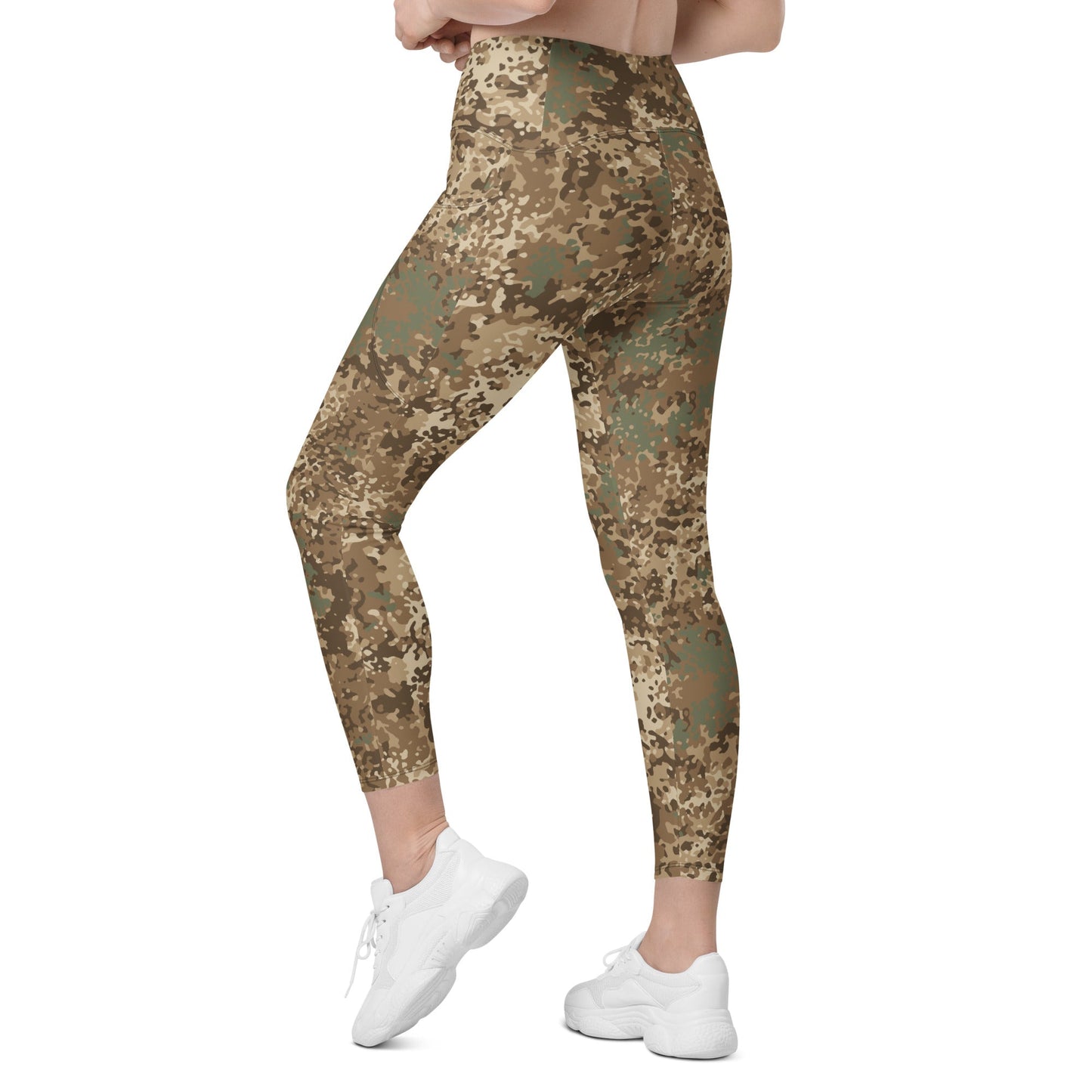 German Flecktarn Desert CAMO Womens Leggings with Pockets