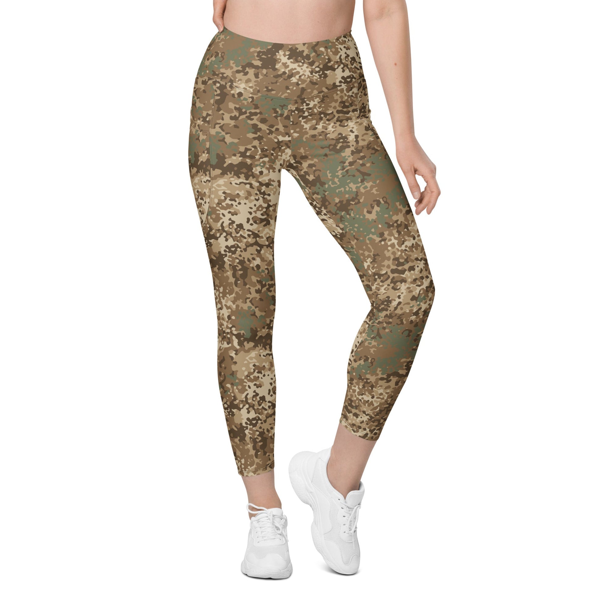 German Flecktarn Desert CAMO Womens Leggings with Pockets