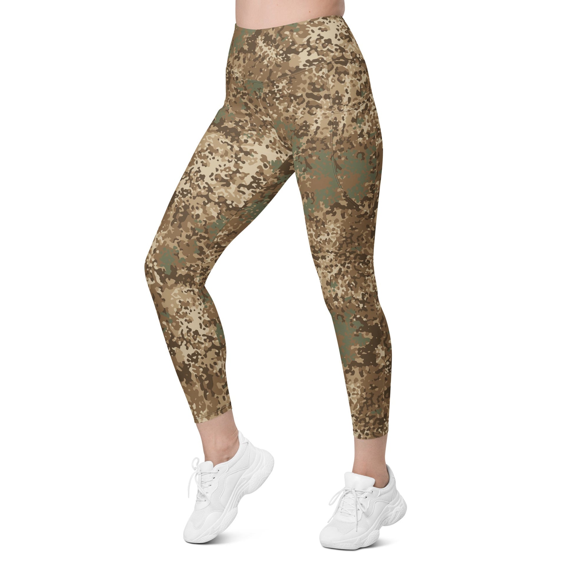 German Flecktarn Desert CAMO Womens Leggings with Pockets