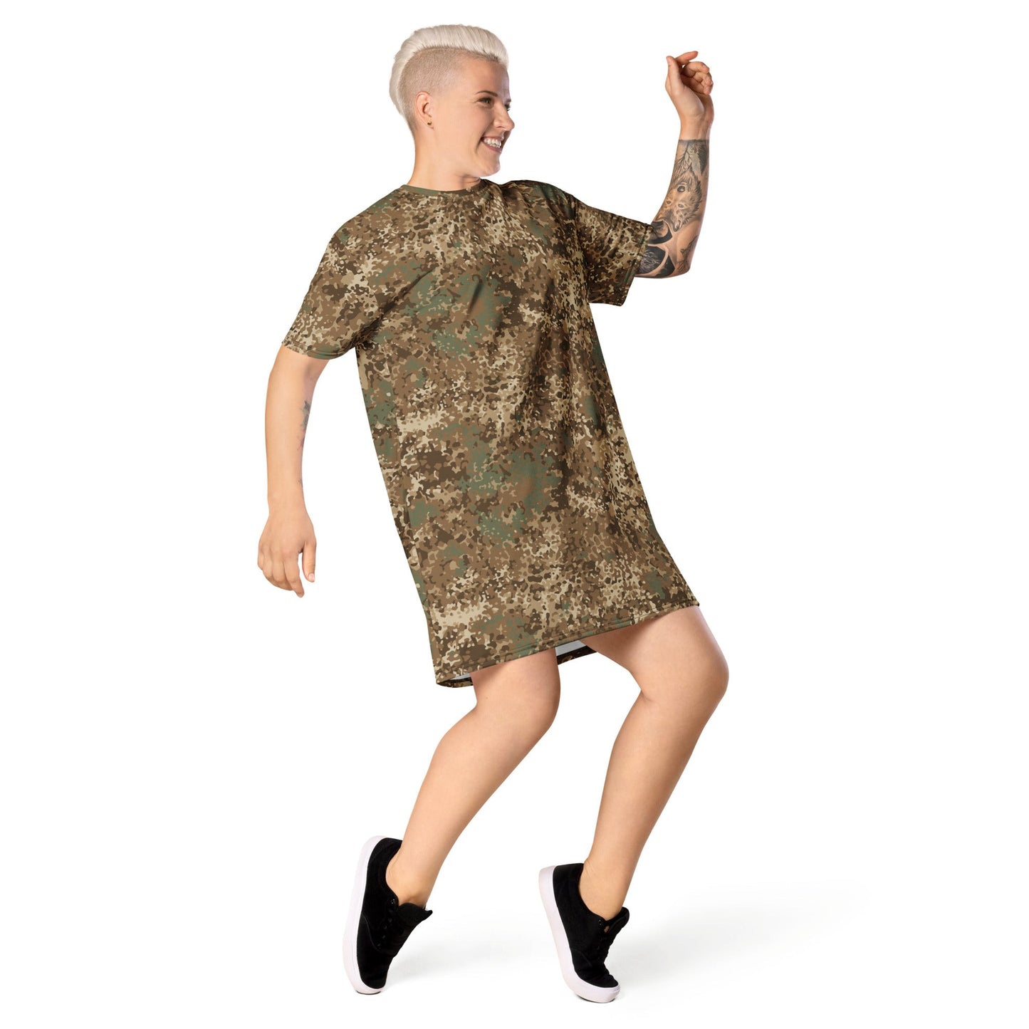 German Flecktarn Desert CAMO Womens T-Shirt Dress