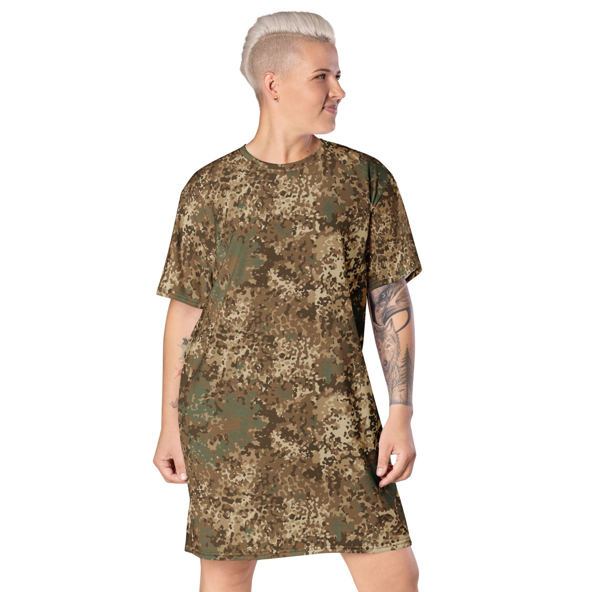 German Flecktarn Desert CAMO Womens T-Shirt Dress