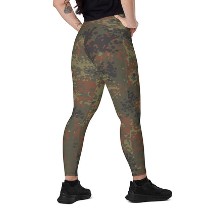 German Flecktarn CAMO Leggings with pockets - 2XS - Womens With Pockets