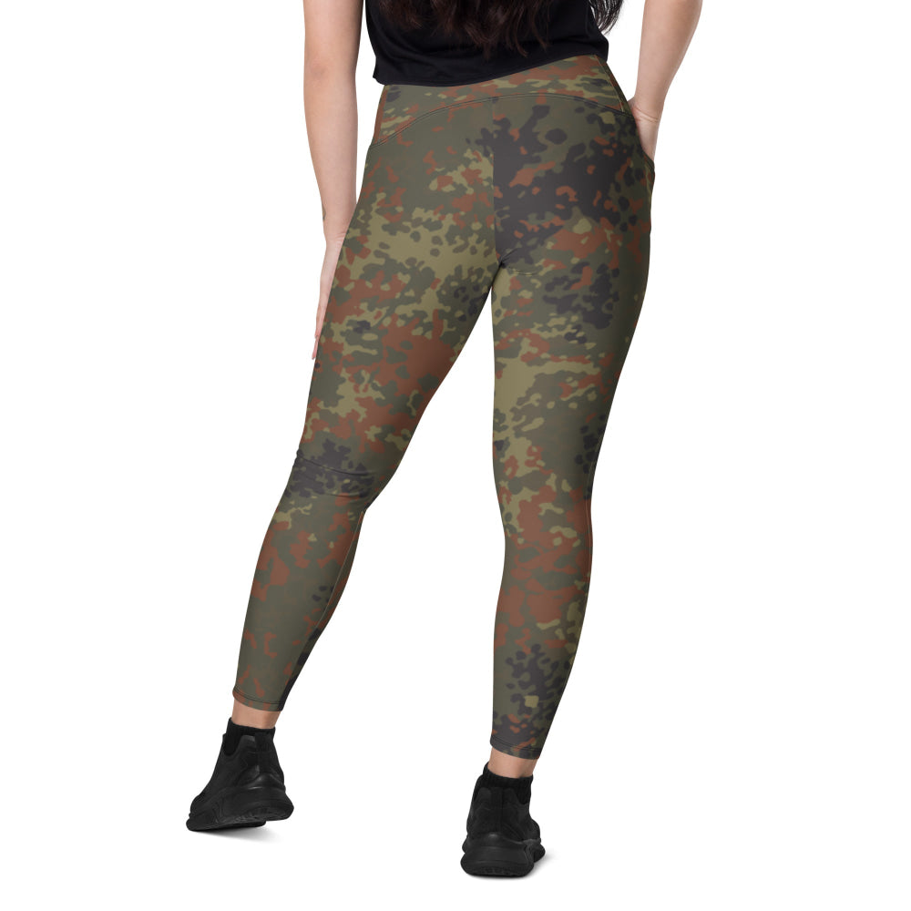 German Flecktarn CAMO Leggings with pockets - Womens With Pockets