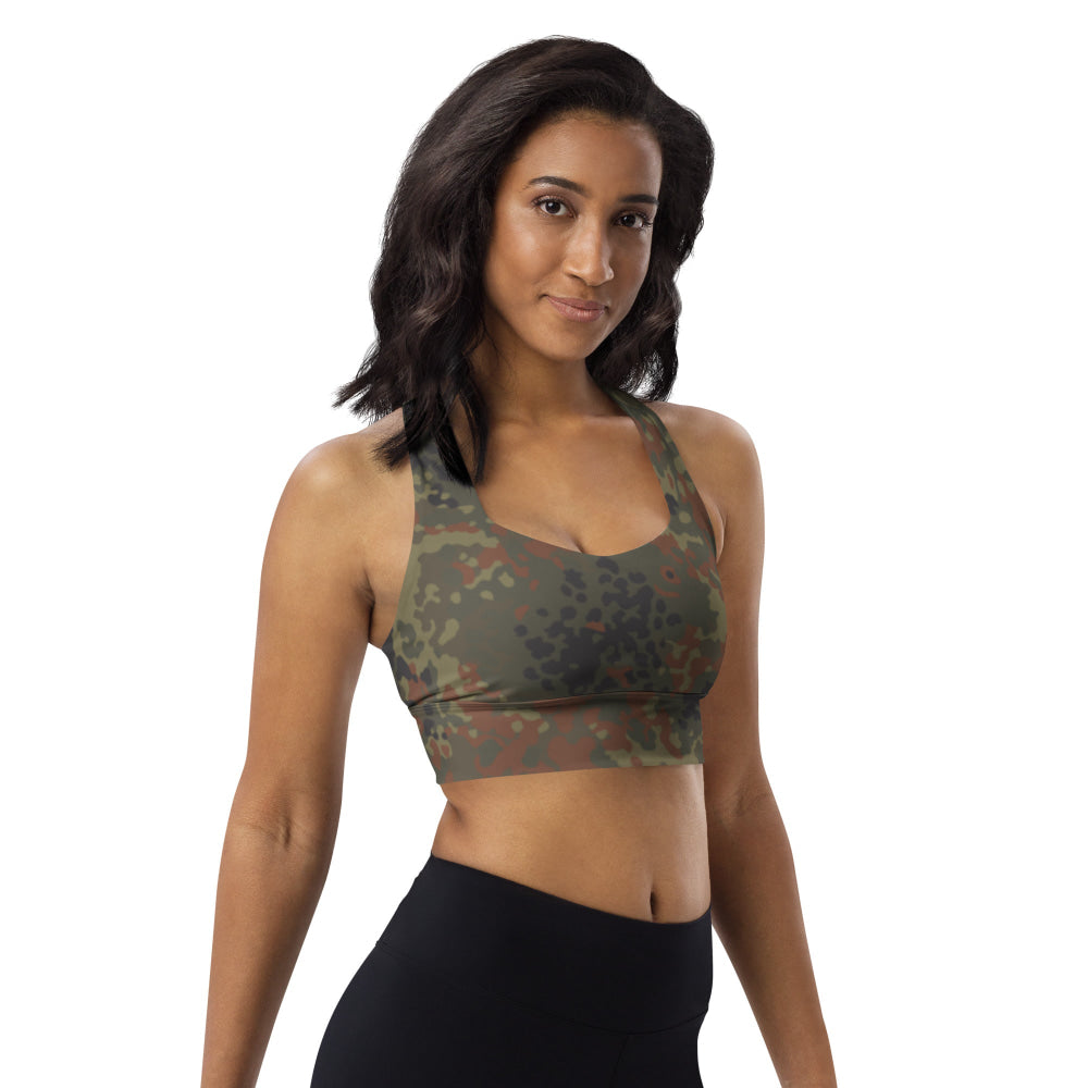 German Flecktarn CAMO Longline sports bra - Womens Sports Bra