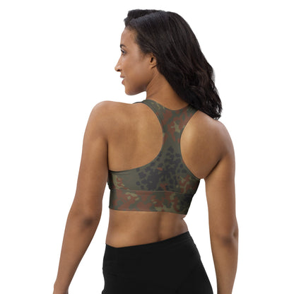 German Flecktarn CAMO Longline sports bra - Womens Sports Bra