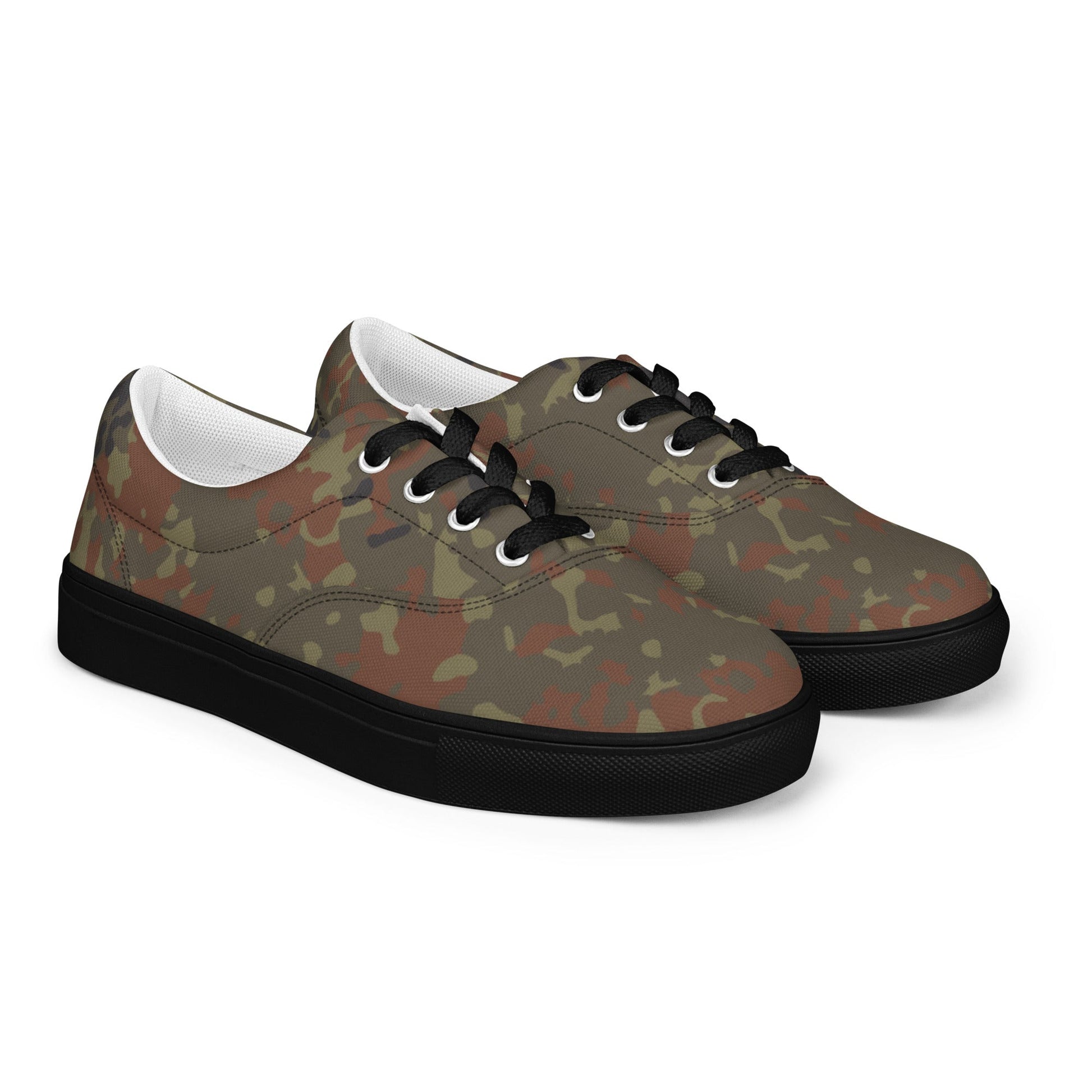 German Flecktarn CAMO Mens Lace-Up Canvas Shoes - Lace-up