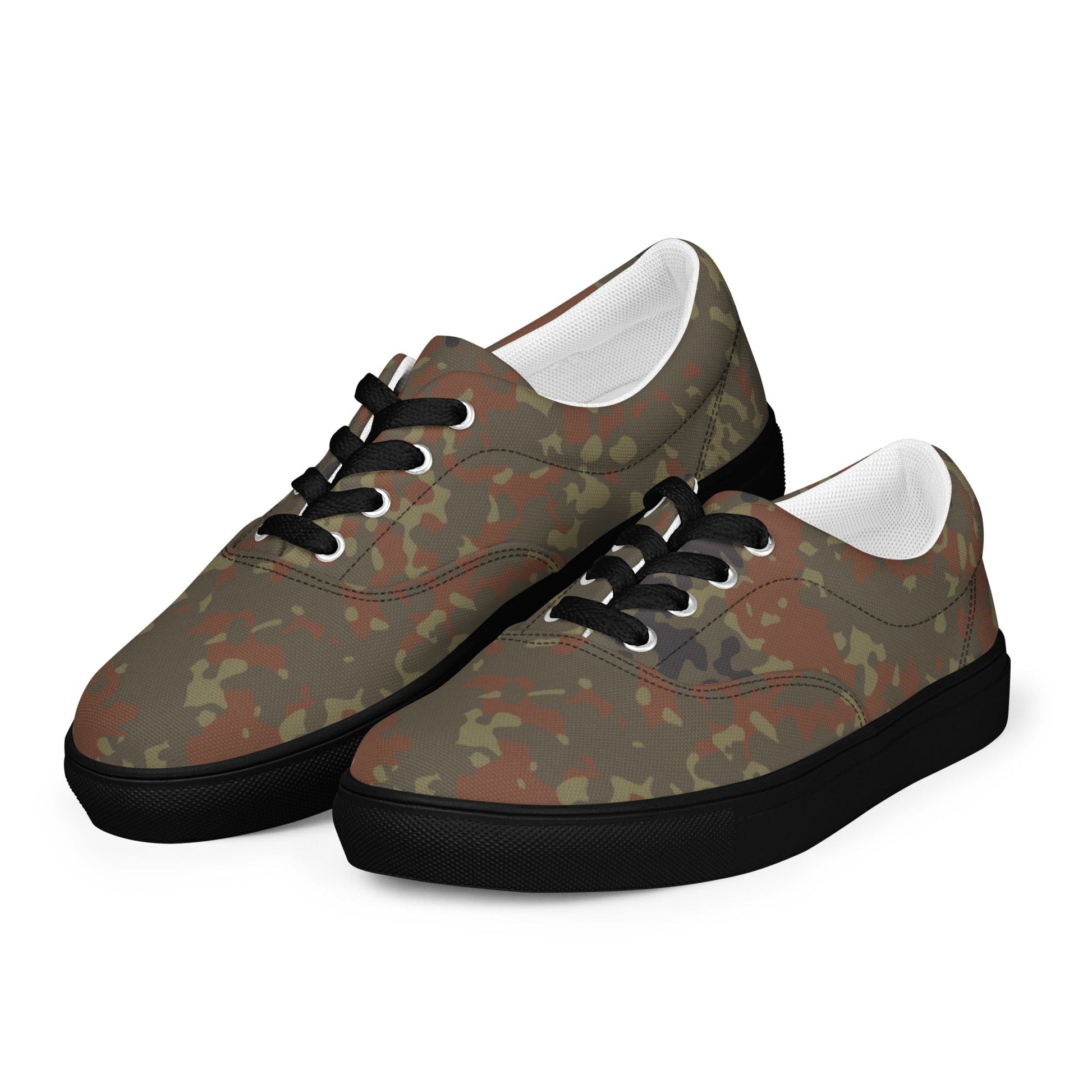 German Flecktarn CAMO Mens Lace-Up Canvas Shoes - Lace-up