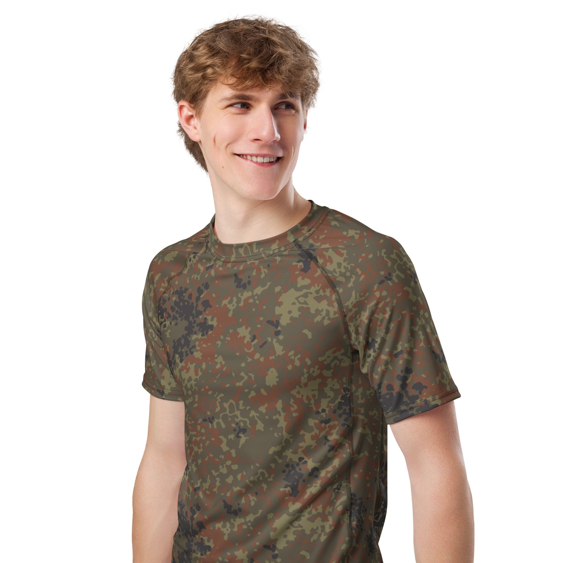 German Flecktarn CAMO Mens Short-Sleeve Rash Guard