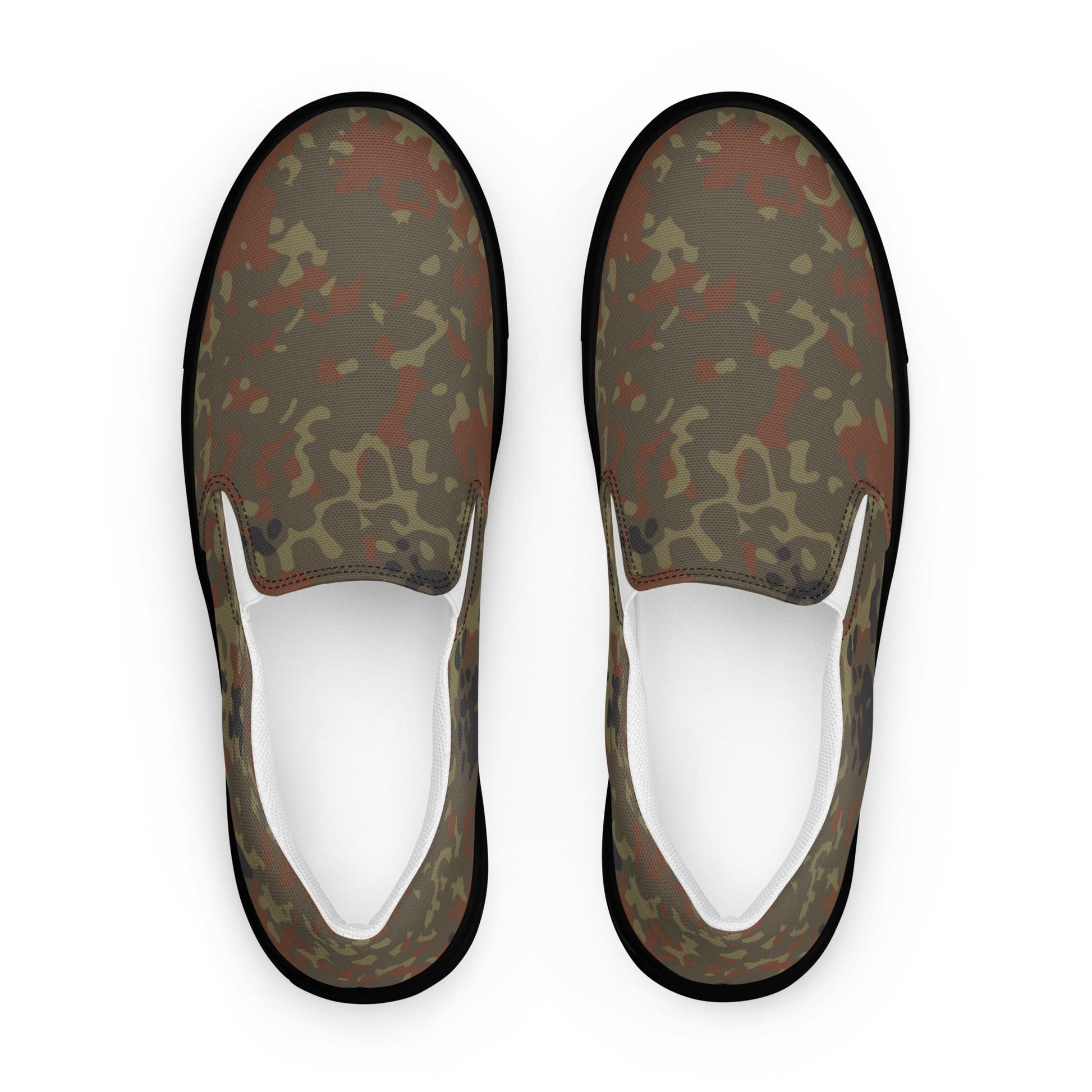 German Flecktarn CAMO Mens Slip-On Canvas Shoes