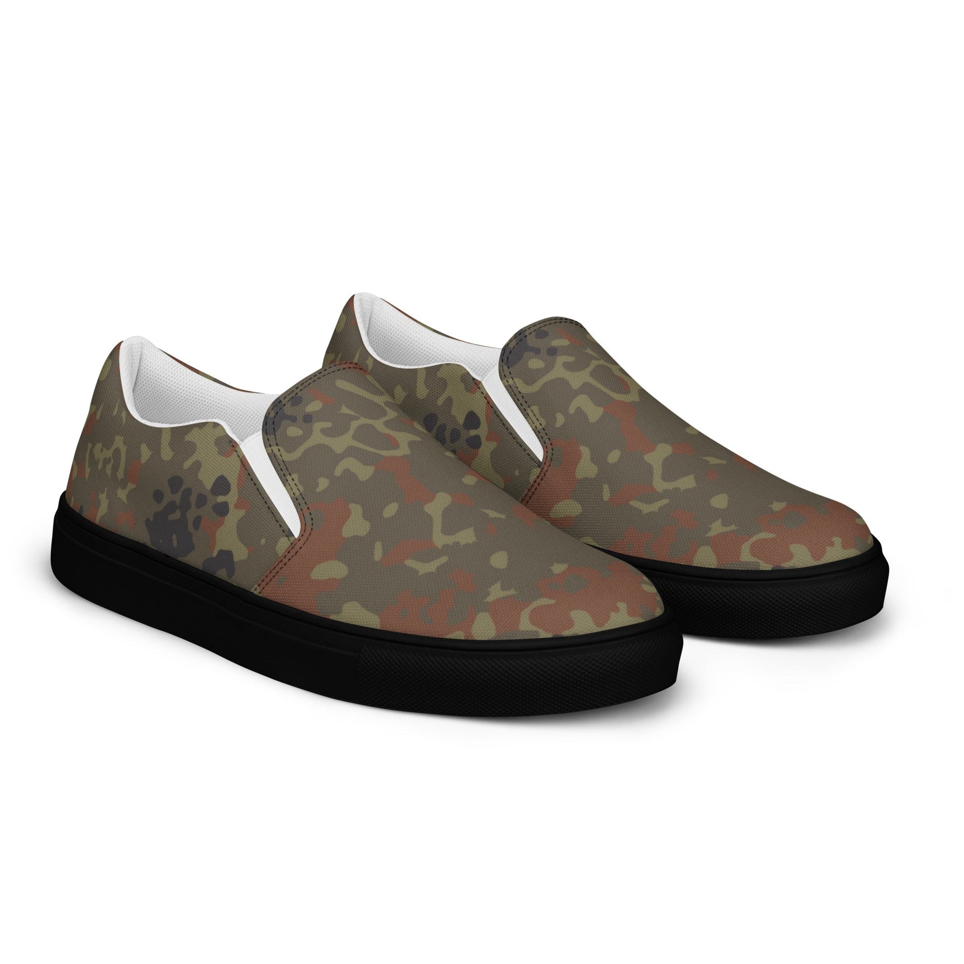 German Flecktarn CAMO Mens Slip-On Canvas Shoes