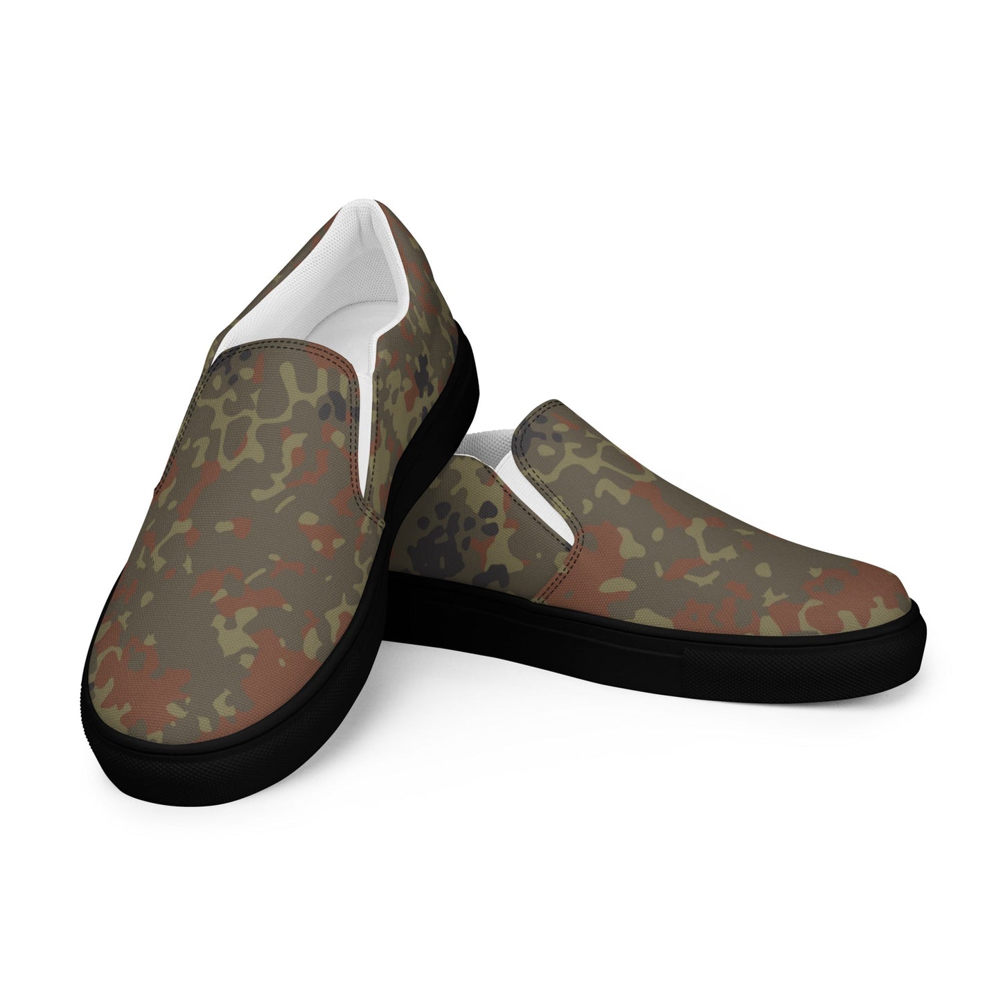 German Flecktarn CAMO Mens Slip-On Canvas Shoes - 5