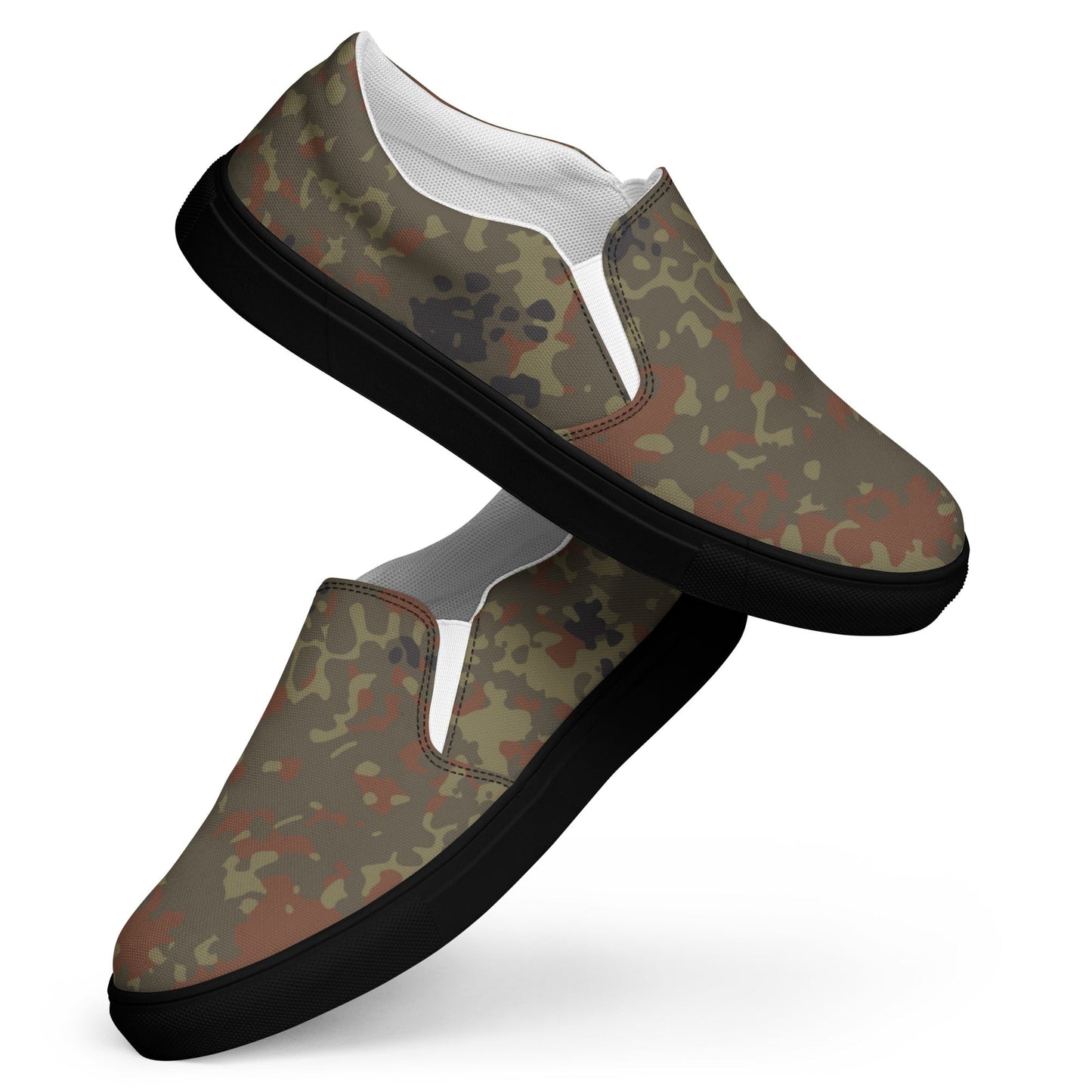 German Flecktarn CAMO Mens Slip-On Canvas Shoes