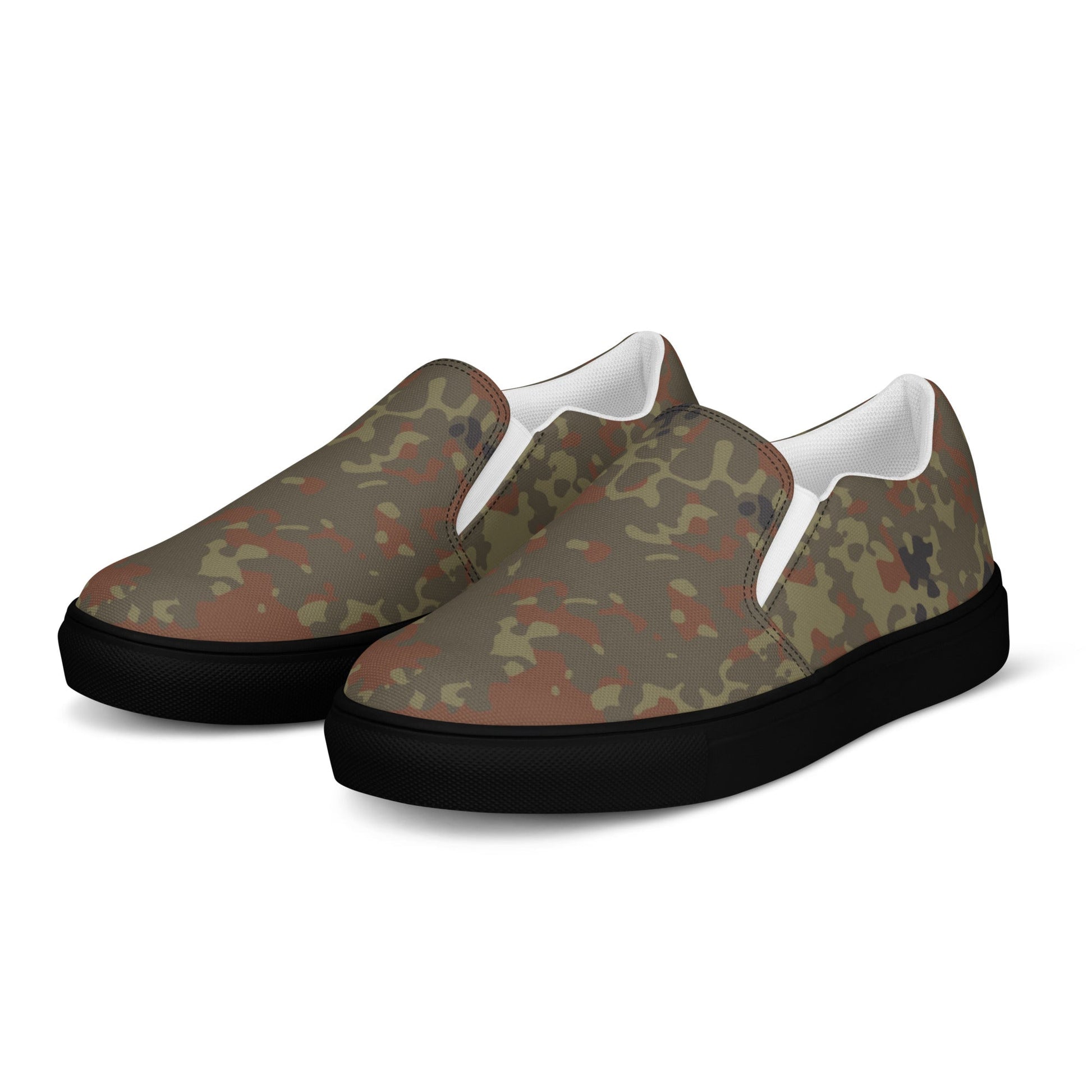 German Flecktarn CAMO Mens Slip-On Canvas Shoes